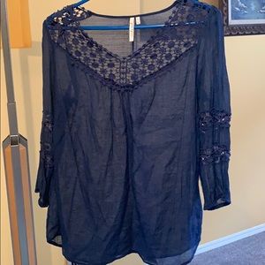 Sheer navy top